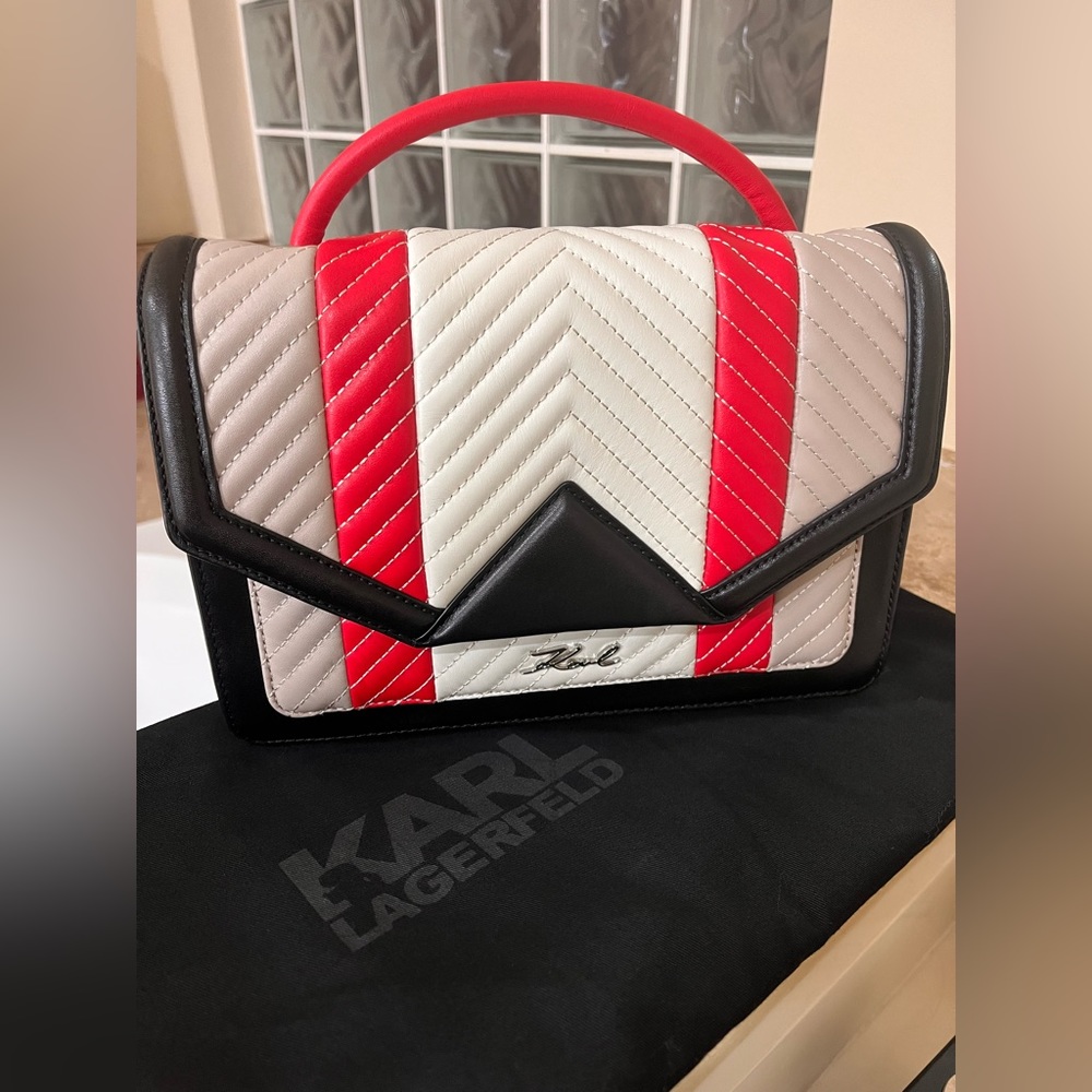 Leather Handbag By Karl Lagerfeld - New